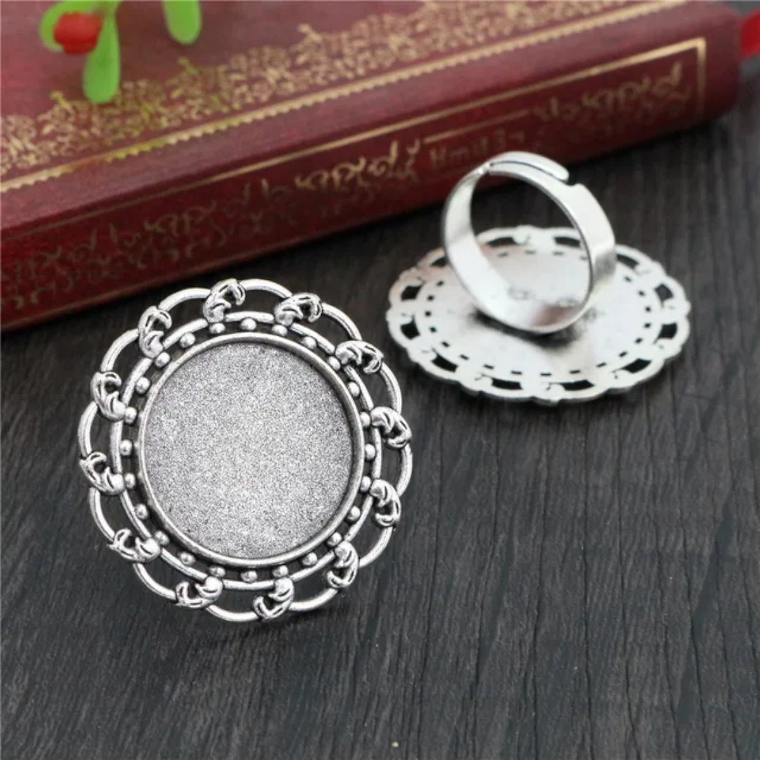 Antique Silver Ring Base 20mm - 1 Piece