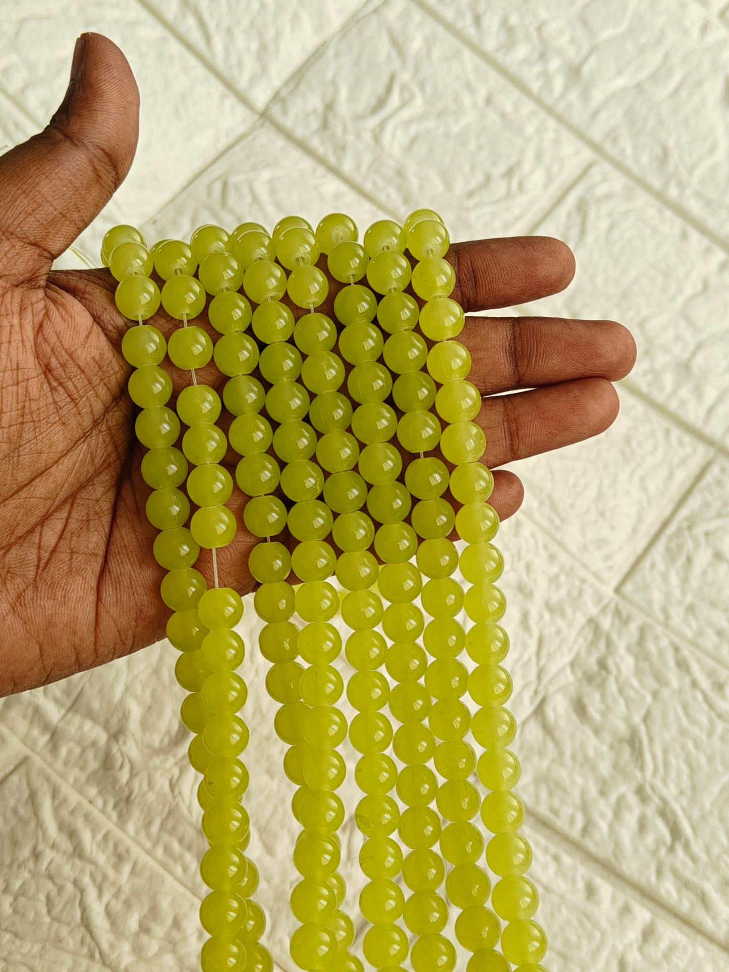 Jelly Beads Light Green - approx. 100 beads