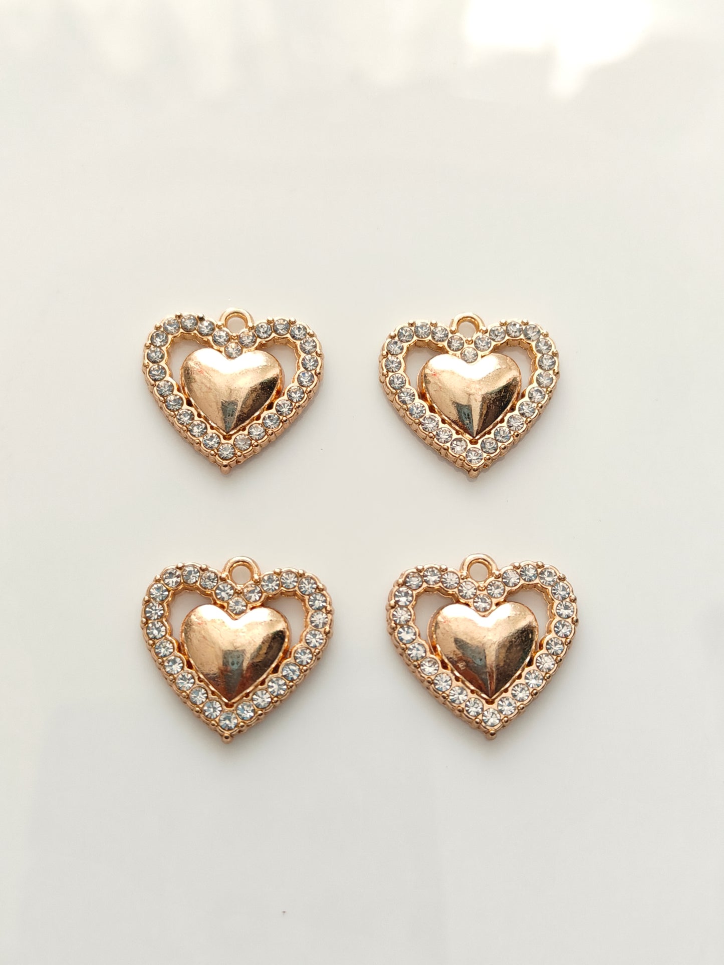 Layered Heart Charm - 1 Pc