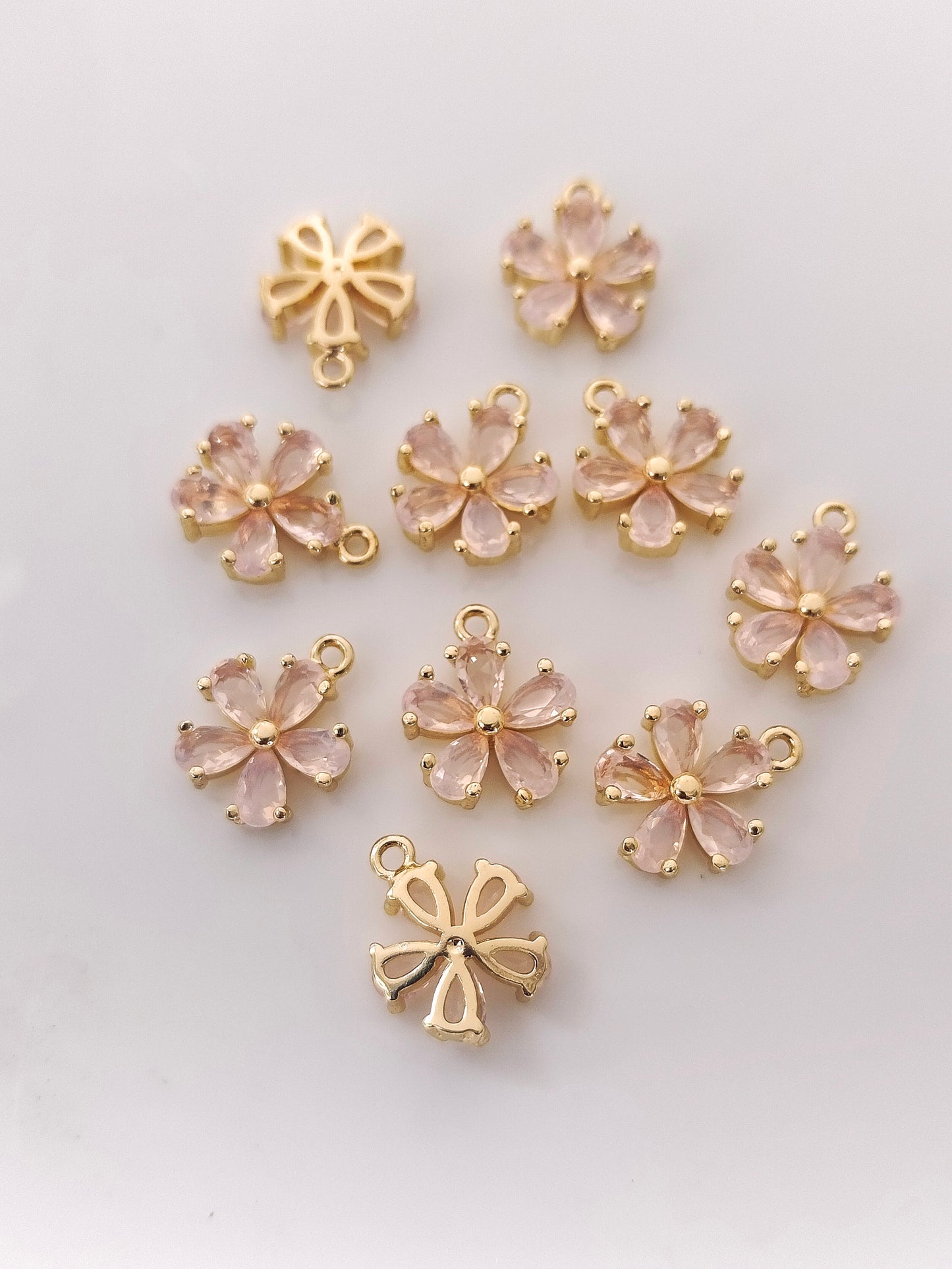 CZ Flower Charm - 1 Piece
