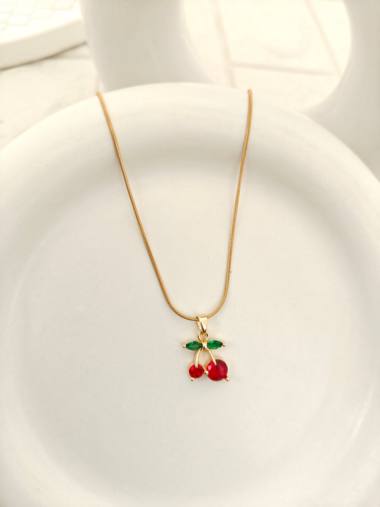Cherry Zirconia Necklace