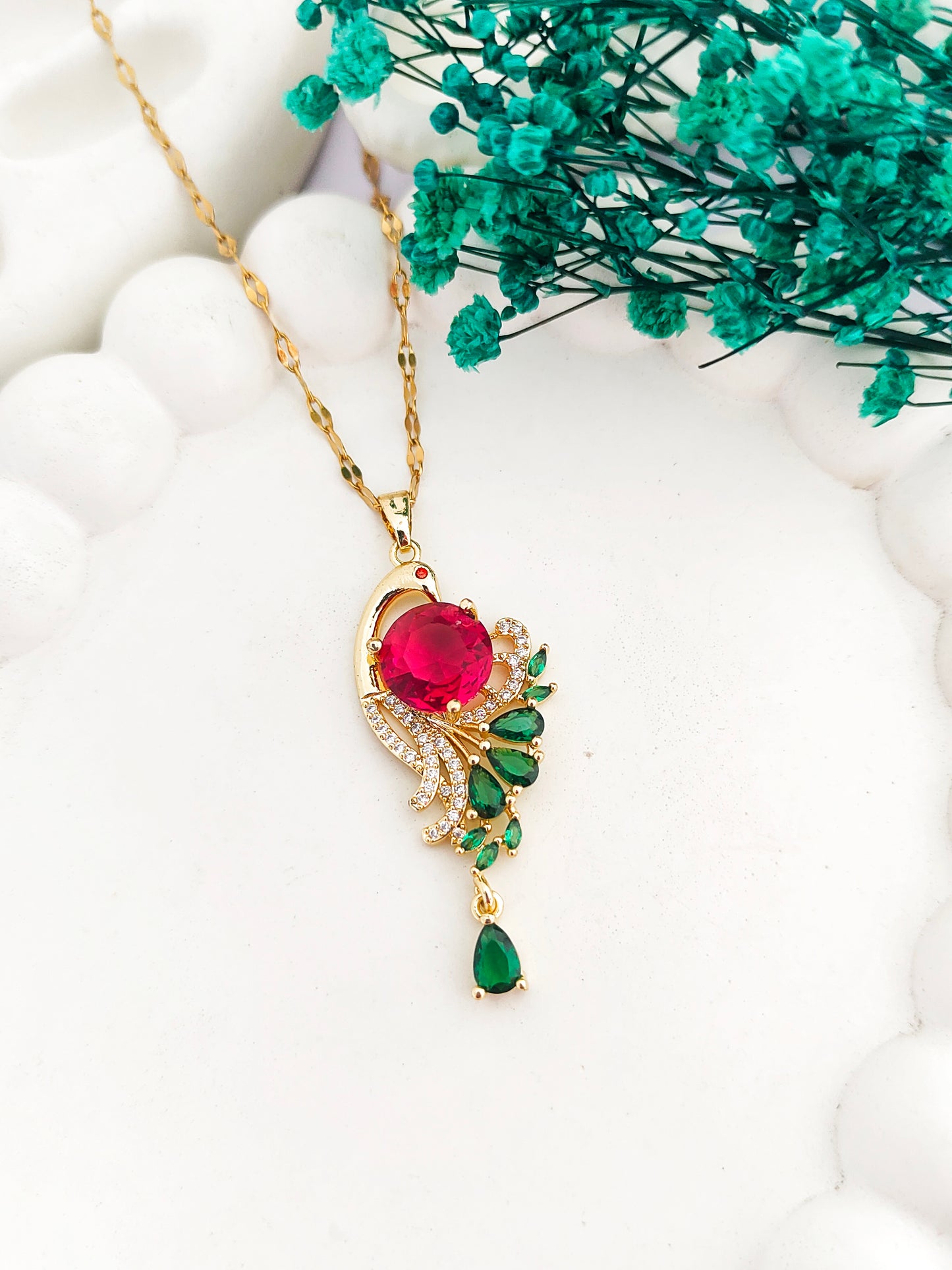 Mesmerizing Peacock Pendant Chain
