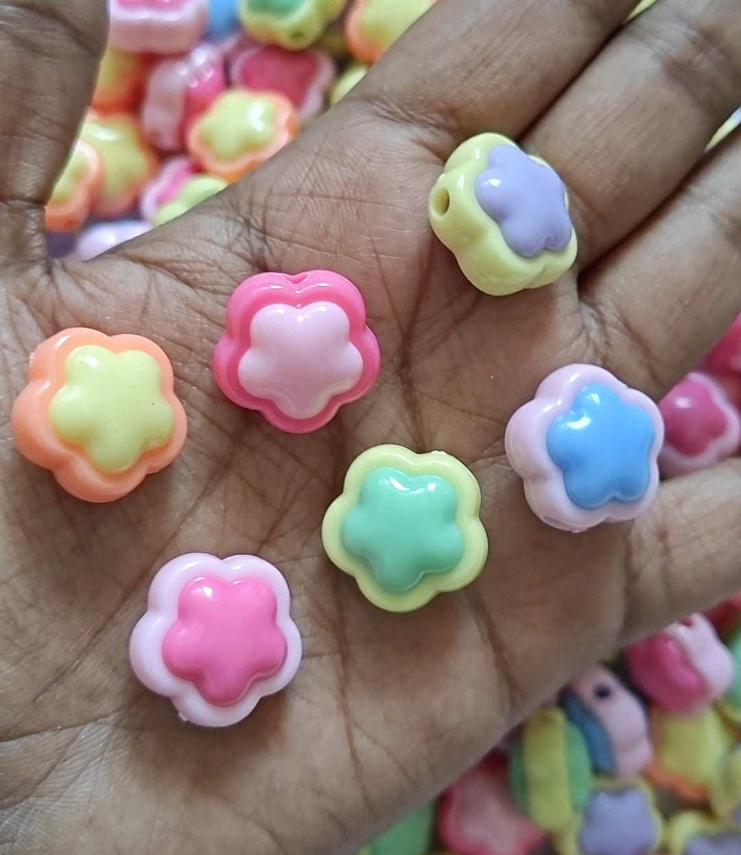 Flower Beads - 20gms (approx. 9-11 pieces)