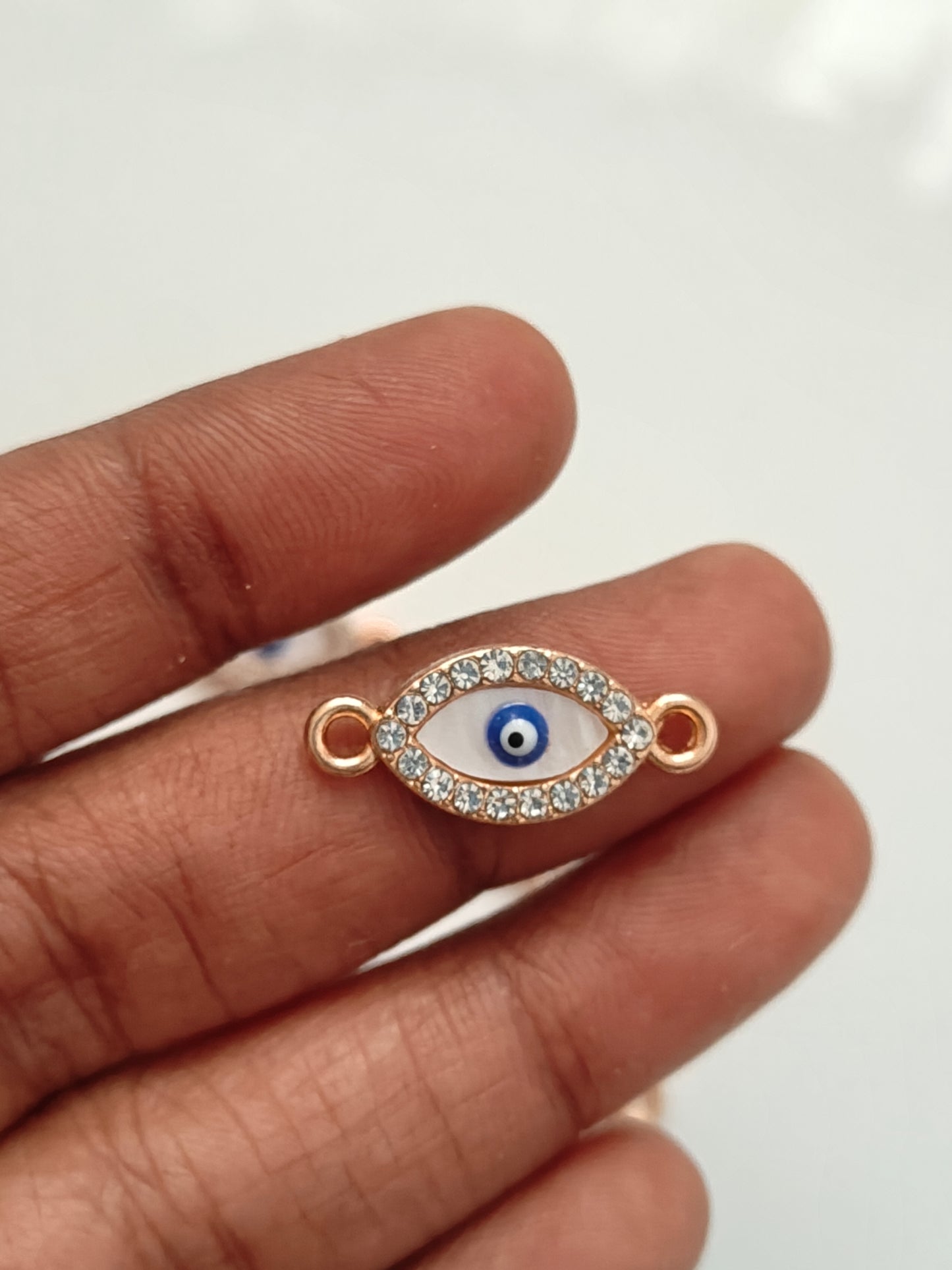 Stoned Evil Eye Connector Charm - 1 Piece