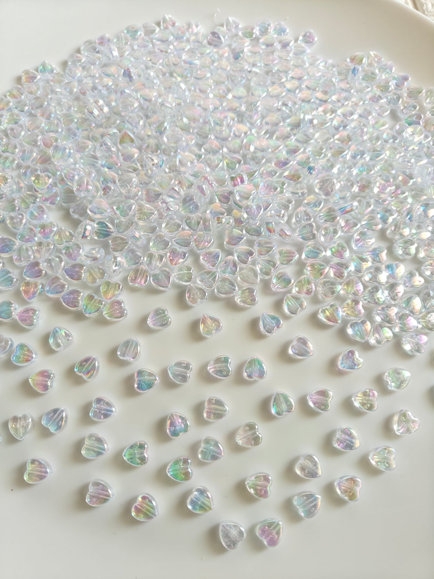 Rainbow Heart Beads - 20g (approx. 90-100 pieces)