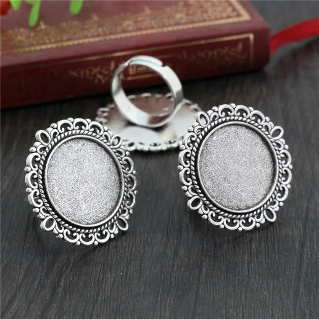 Antique Silver Ring Base 20mm - 1 Piece
