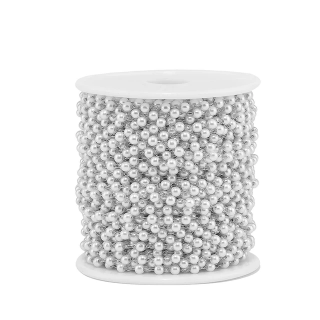 Stainless Steel Pearl Chain - 1 Feet (30 cms) approx.