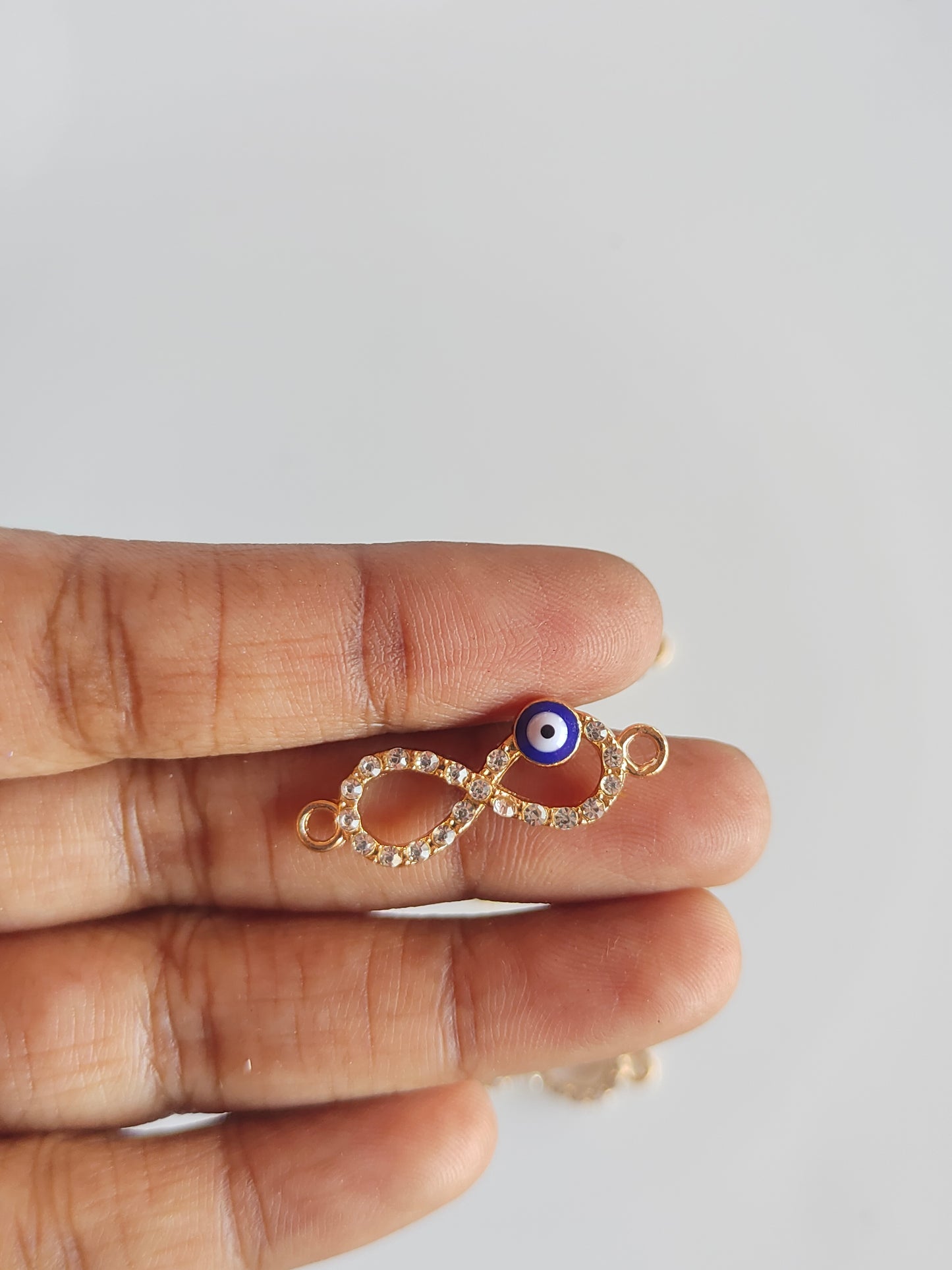 Big Evil Eye Infinity Enamel Connector Charm - 1 Piece