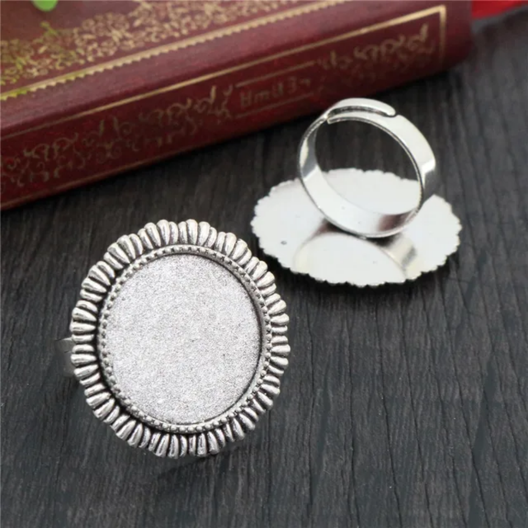 Antique Silver Ring Base 20mm - 1 Piece