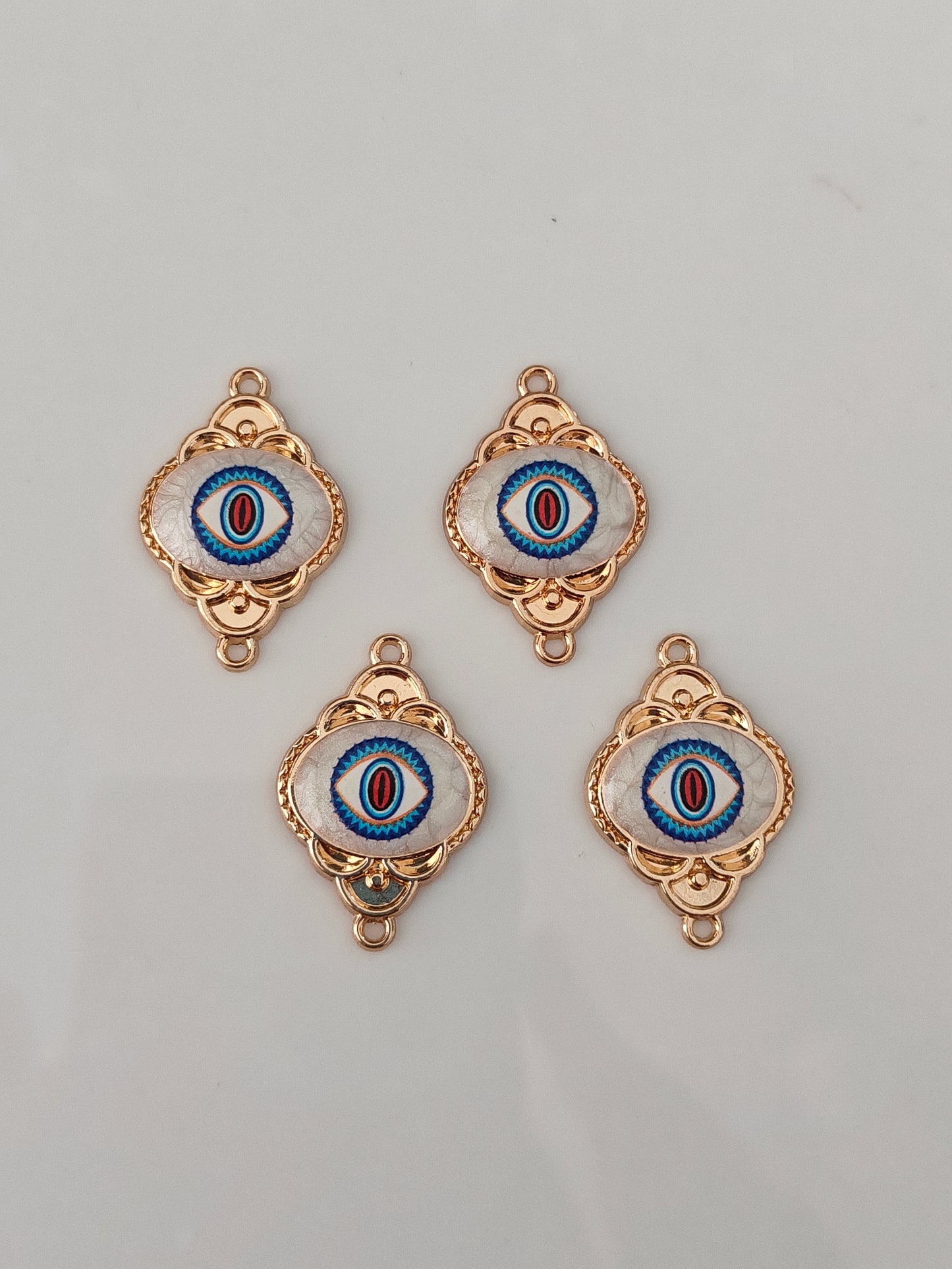 Oval Evil Eye Connector Charm - 1 Piece