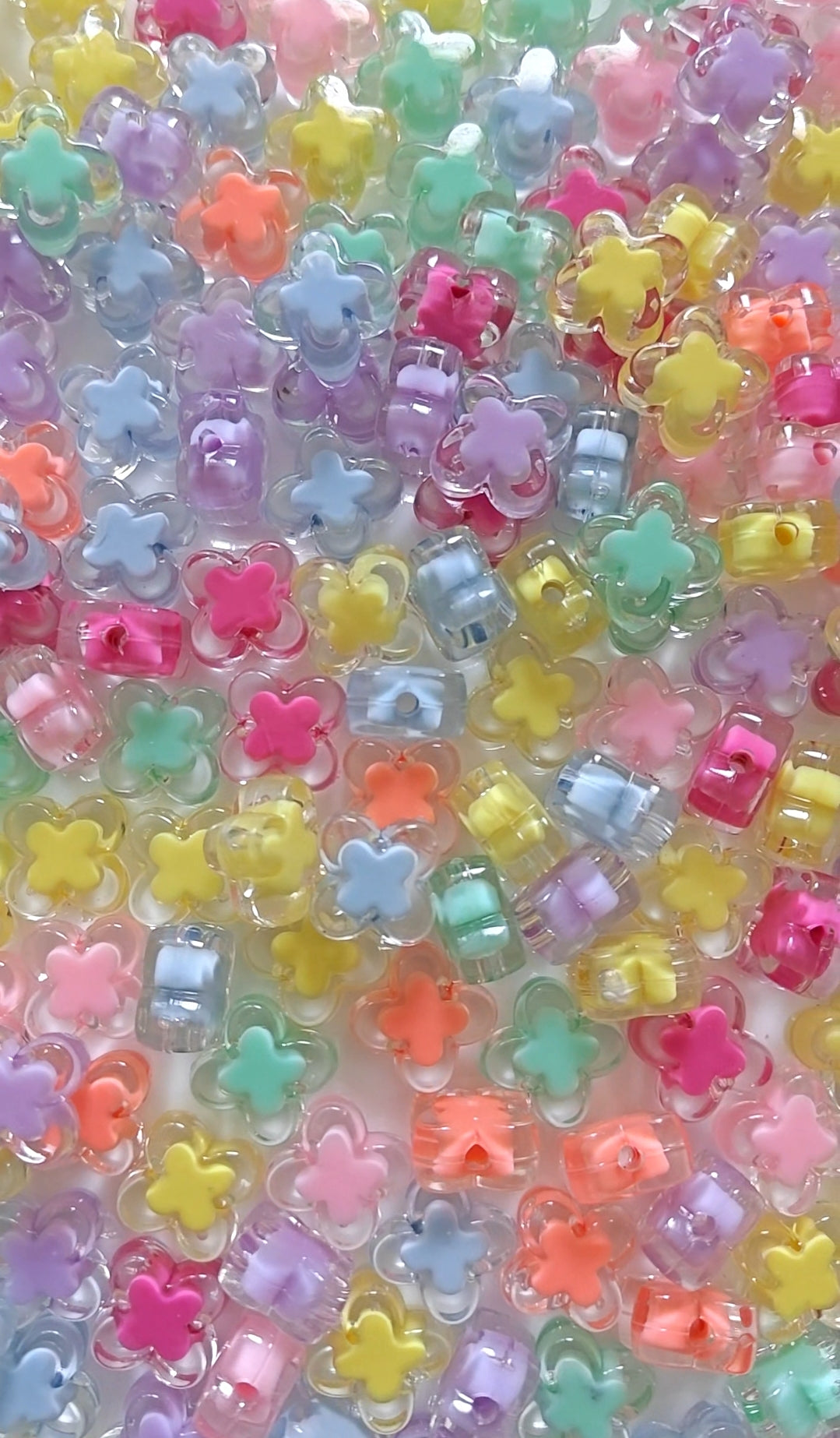 Clover Acrylic Beads - 20gms (approx. 10-12 pieces)