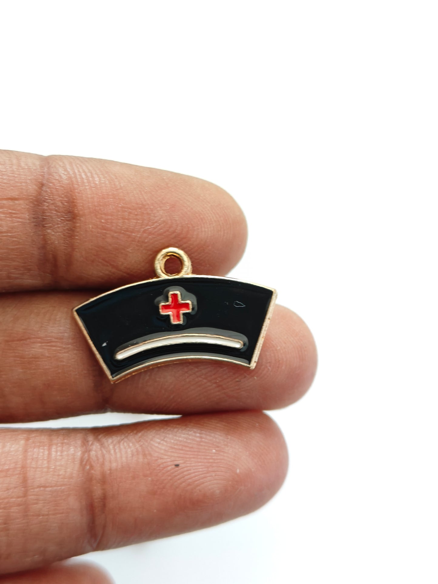 Nurse Hat Black Charm - 1 Piece