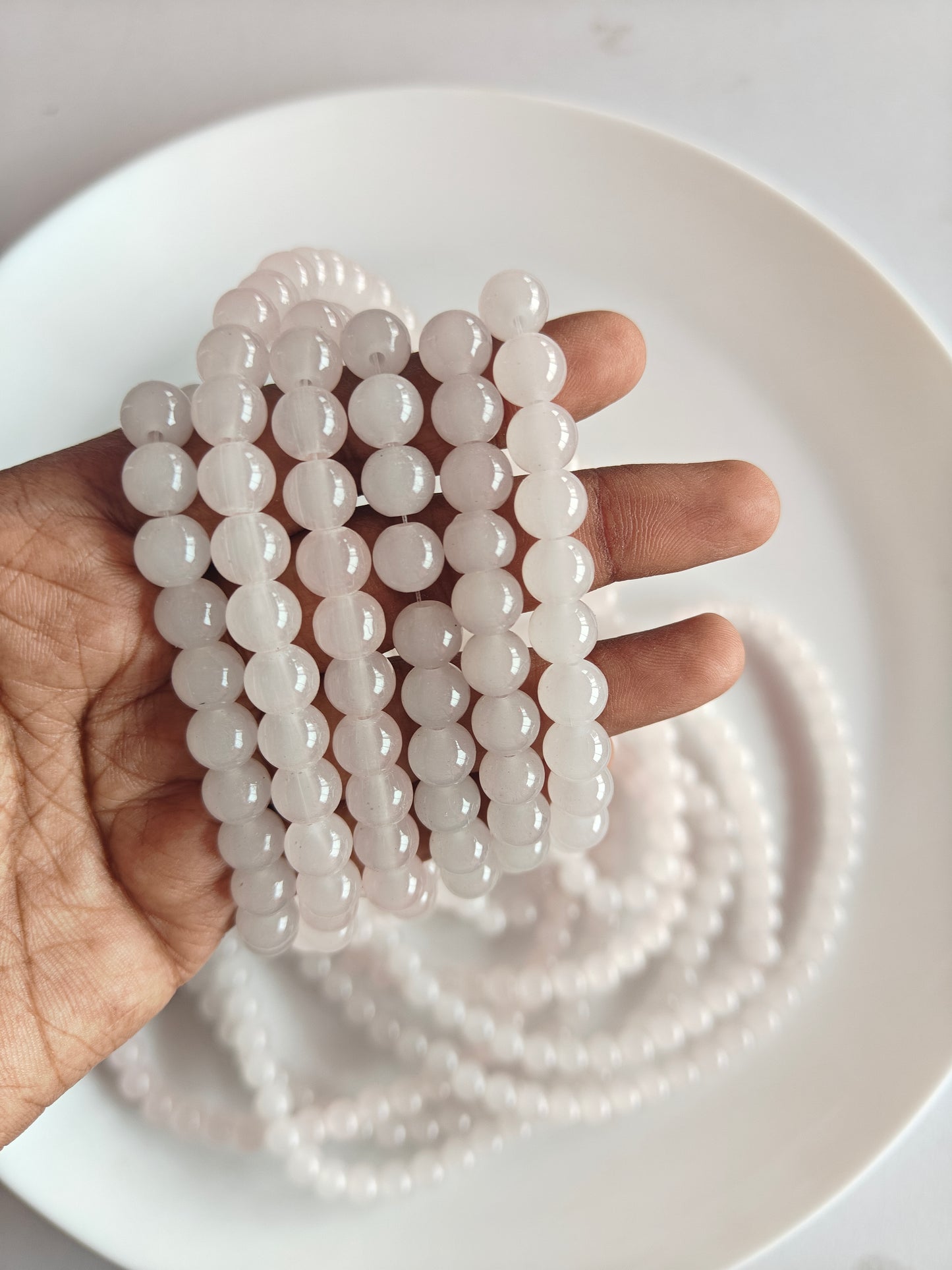 Jelly Beads 8mm Pale Shade - approx. 100 beads