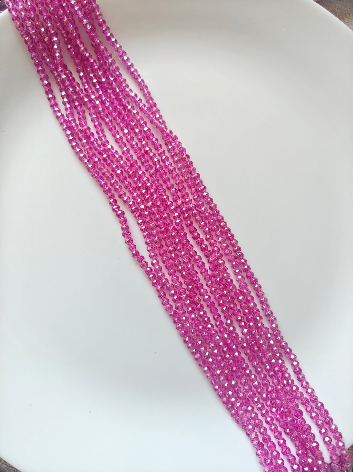 4mm Crystal Beads Light Magenta