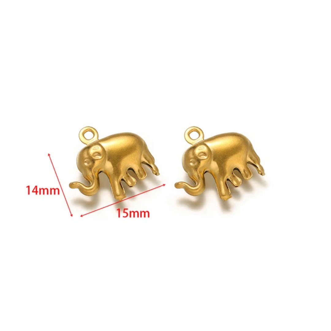 Elephant Bubble SS 18k Gold PVD Plated Charm - 1 Piece