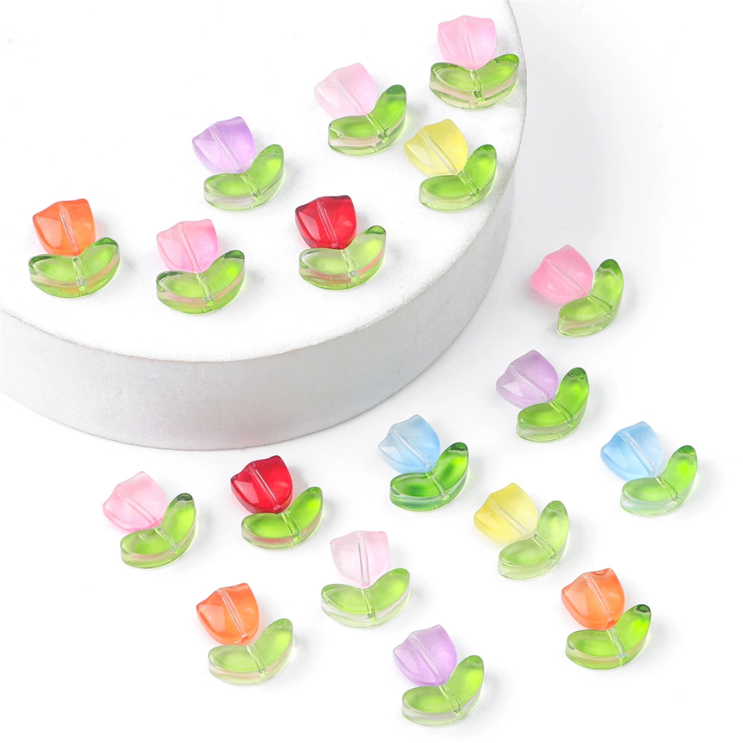 Tulip Beads - 1 Set (flower+Leaf)