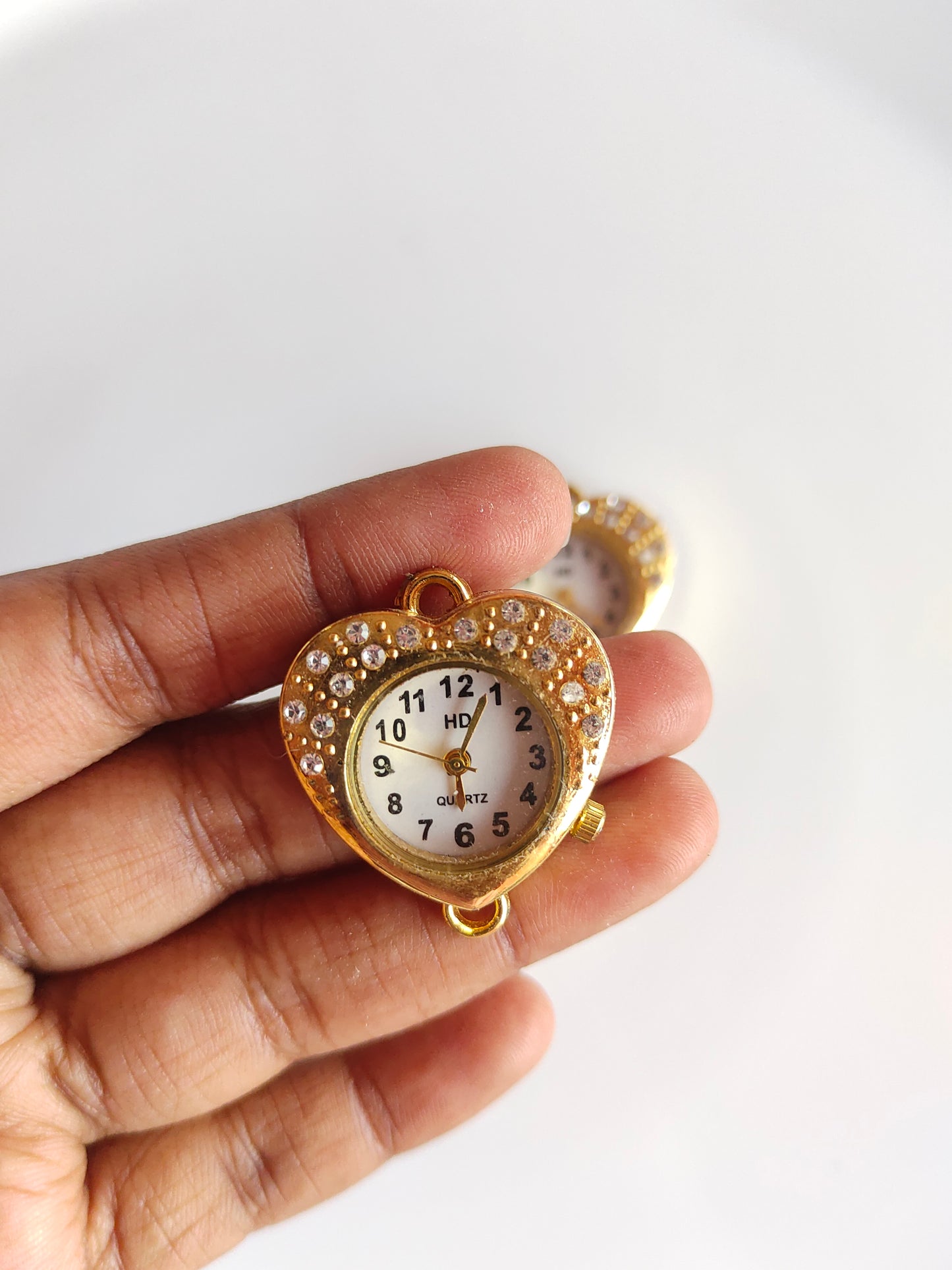 Gold Heart Stone Dial - 1 Piece