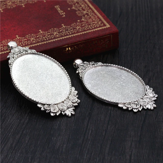 Oval Floral Blank Base 30*40mm - 1 Piece