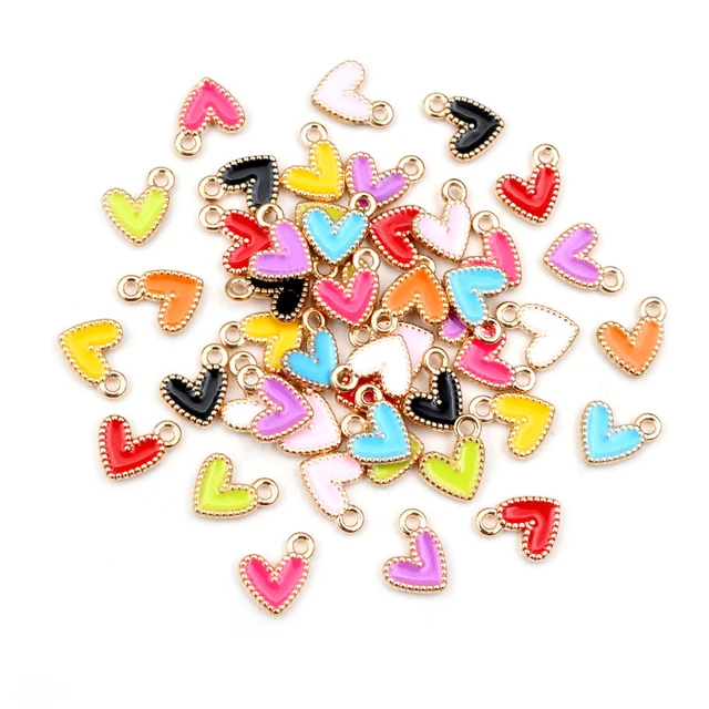 Heart Enamel Charm 10mm - 1 Piece