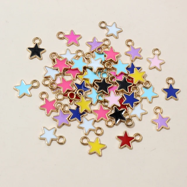 Star Enamel Charm 6*8mm - Pack of 5 Pieces