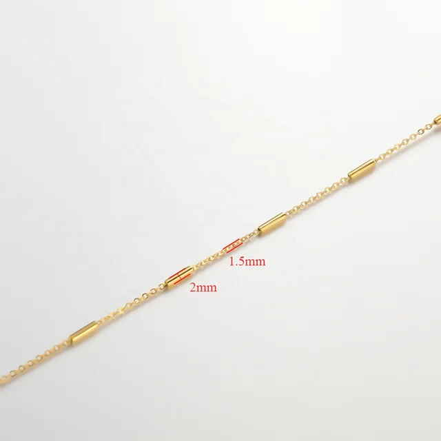 Stainless Steel Gold Tube Chain 45-50cms