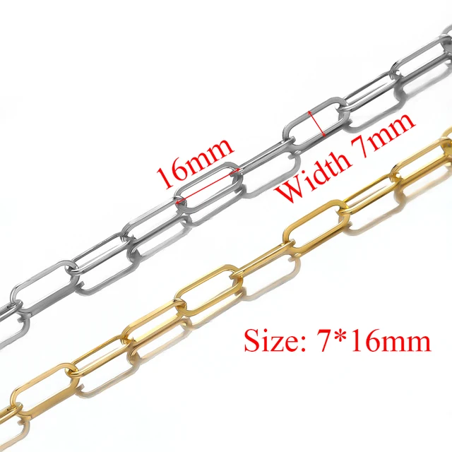 Stainless Steel Gold Oval 16*7mm Chain - Length 1 Feet