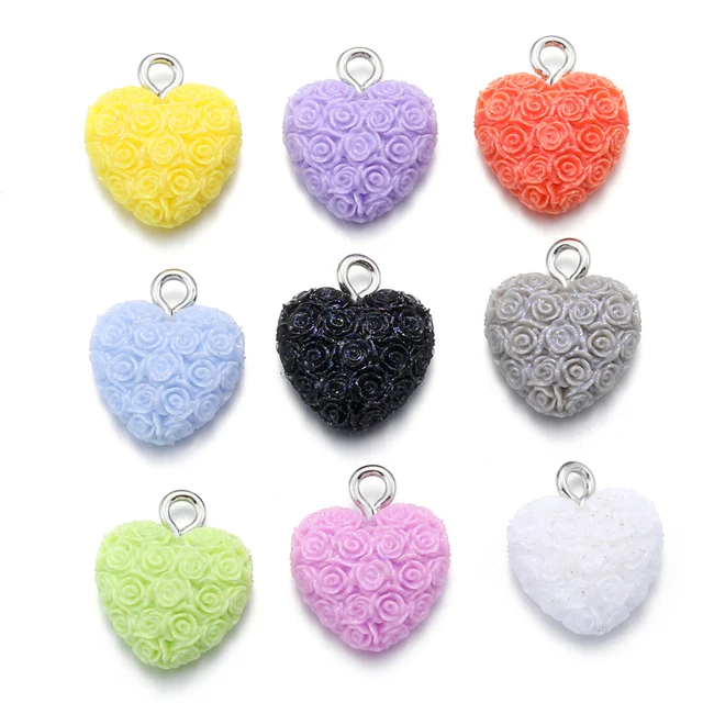 Heart Resin Charm 15*13mm - 1 Piece