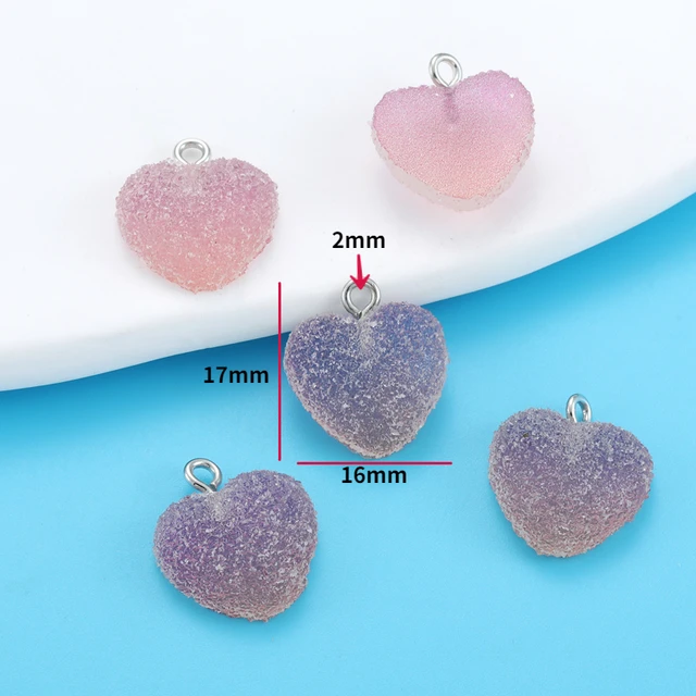 Gradient Color Heart, Star, Teddy Bear Resin Charm - 1 Piece