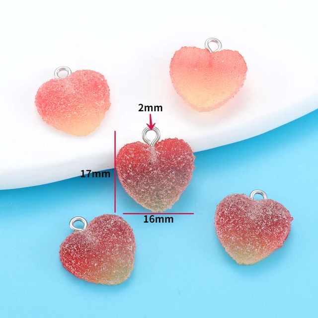 Gradient Color Heart, Star, Teddy Bear Resin Charm - 1 Piece