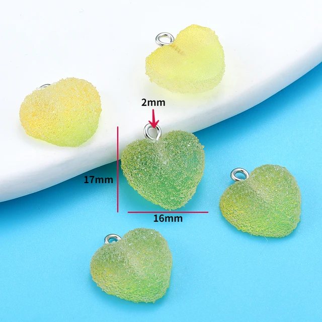 Gradient Color Heart, Star, Teddy Bear Resin Charm - 1 Piece