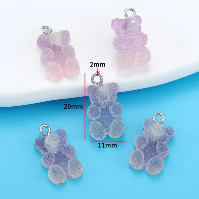 Gradient Color Heart, Star, Teddy Bear Resin Charm - 1 Piece