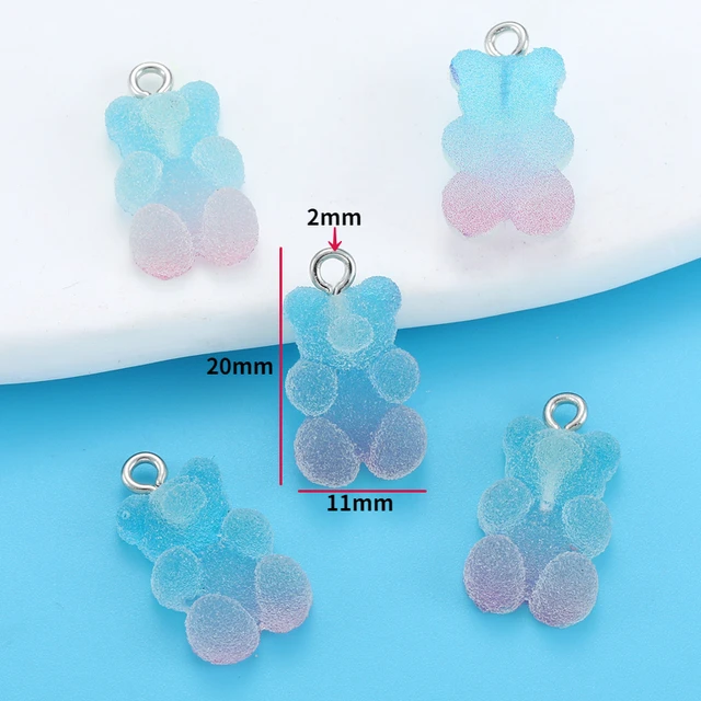 Gradient Color Heart, Star, Teddy Bear Resin Charm - 1 Piece