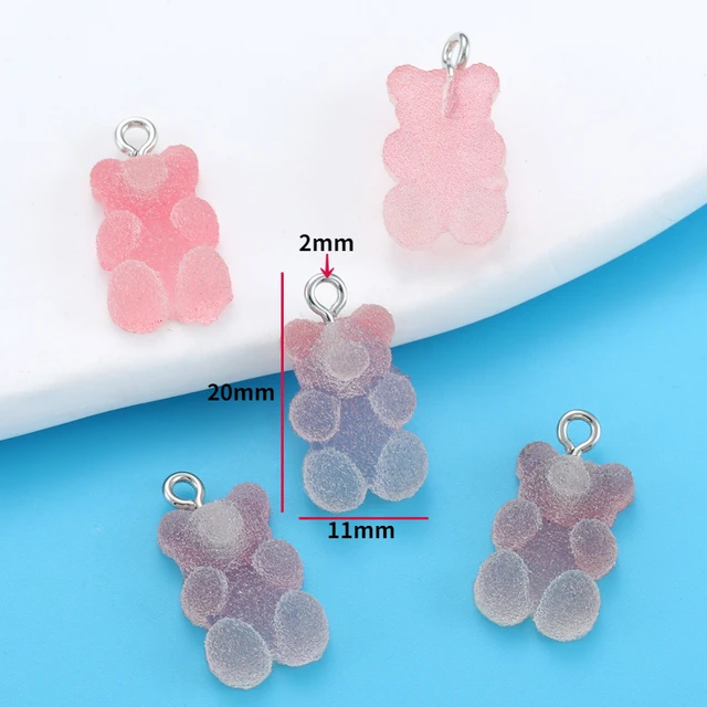 Gradient Color Heart, Star, Teddy Bear Resin Charm - 1 Piece