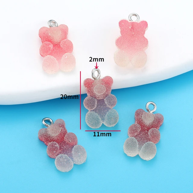 Gradient Color Heart, Star, Teddy Bear Resin Charm - 1 Piece