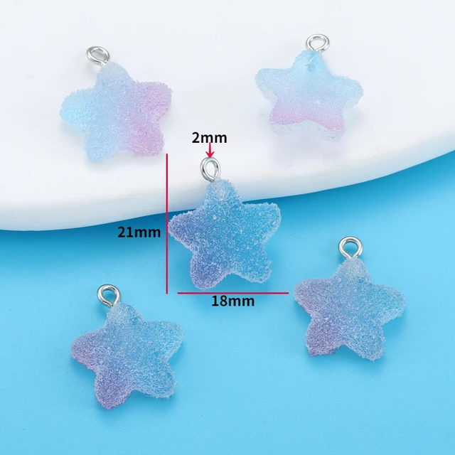 Gradient Color Heart, Star, Teddy Bear Resin Charm - 1 Piece