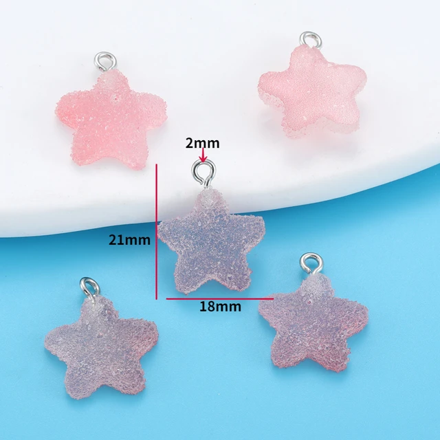 Gradient Color Heart, Star, Teddy Bear Resin Charm - 1 Piece