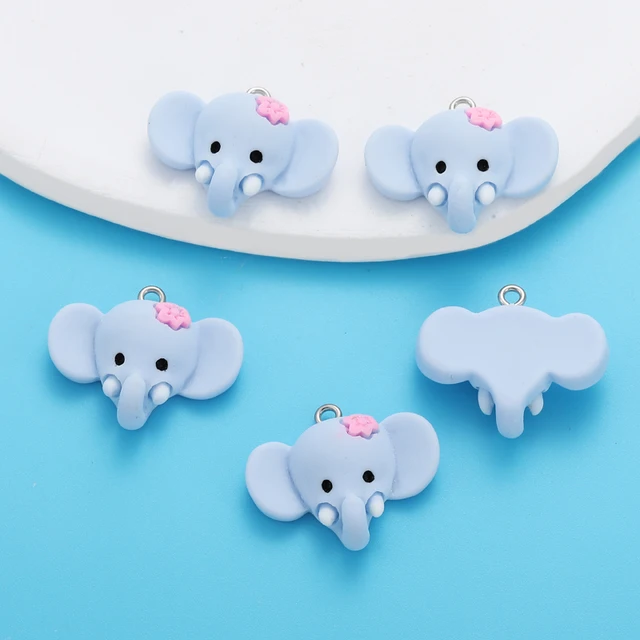 Elephant Head Resin Charm - 1 Piece