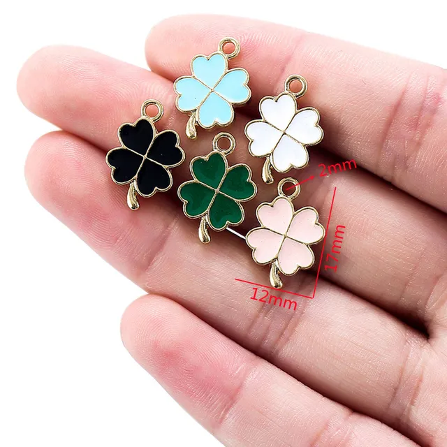 Clover Leaf Enamel Charm 17*12mm - 1 Piece