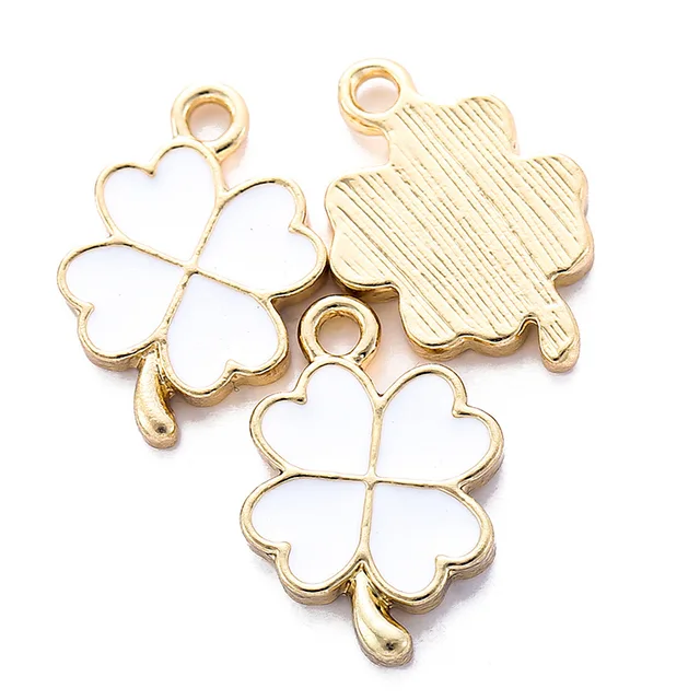 Clover Leaf Enamel Charm 17*12mm - 1 Piece