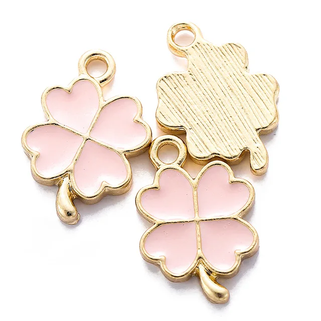 Clover Leaf Enamel Charm 17*12mm - 1 Piece