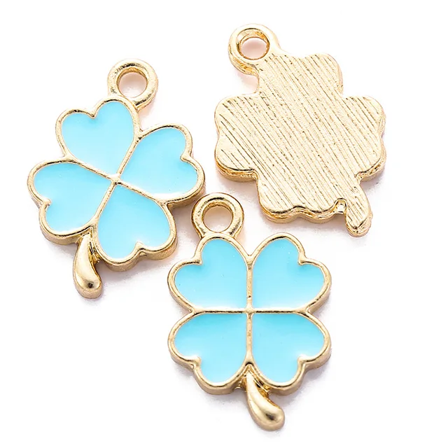 Clover Leaf Enamel Charm 17*12mm - 1 Piece