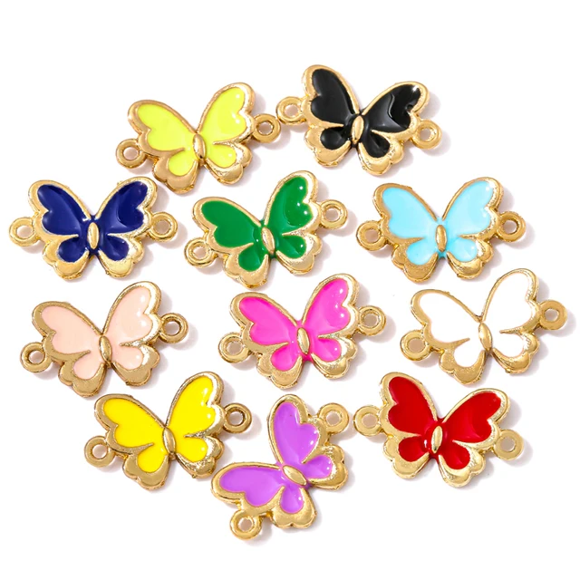 Butterfly Enamel Charm 17*10mm - 1 Piece