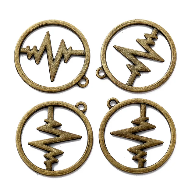 ECG Round Charm 30mm - 1 Piece