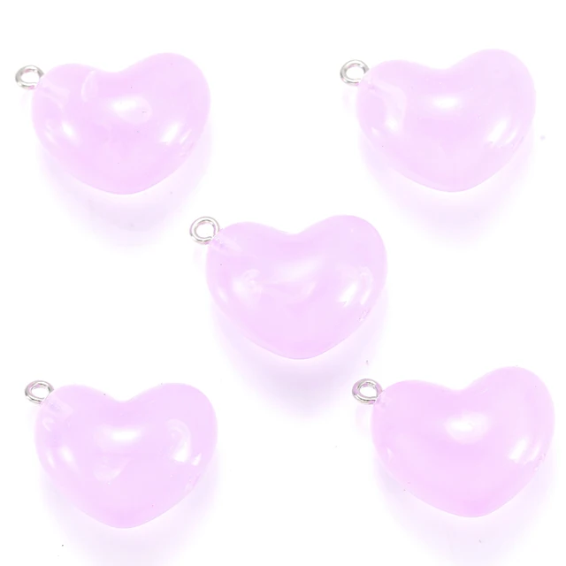 Heart Glow in Dark Resin Charm 25*19mm - 1 Piece