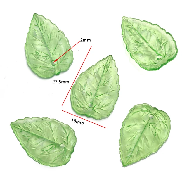 Acrylic Leaf Charm Design 2 - Pack of 10 Pieces
