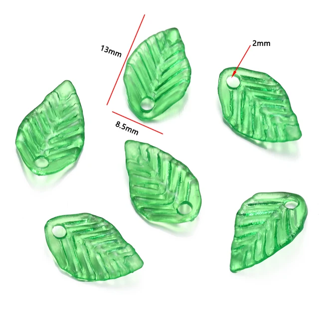 Acrylic Leaf Charm Design 7 - Pack of 10 Pieces