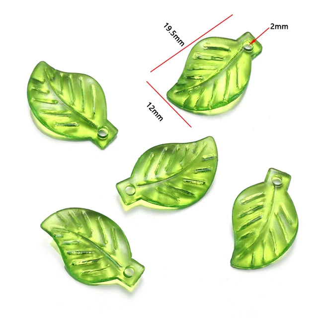 Acrylic Leaf Charm Design 9 - Pack of 10 Pieces