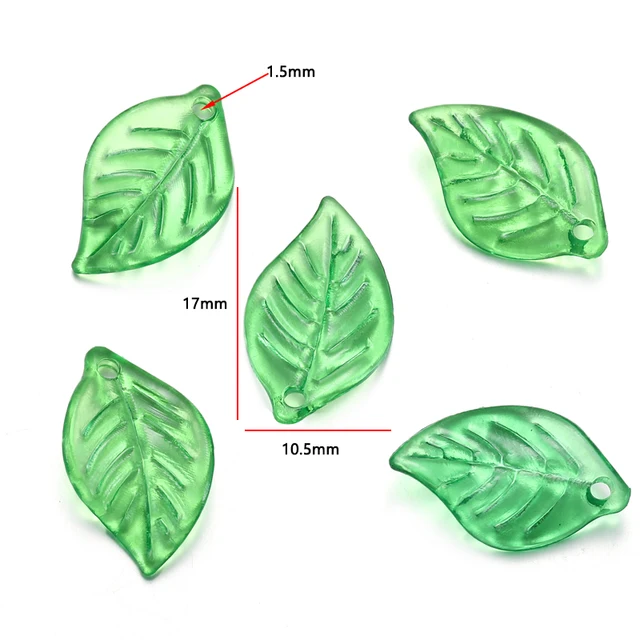 Acrylic Leaf Charm Design 10 - Pack of 10 Pieces