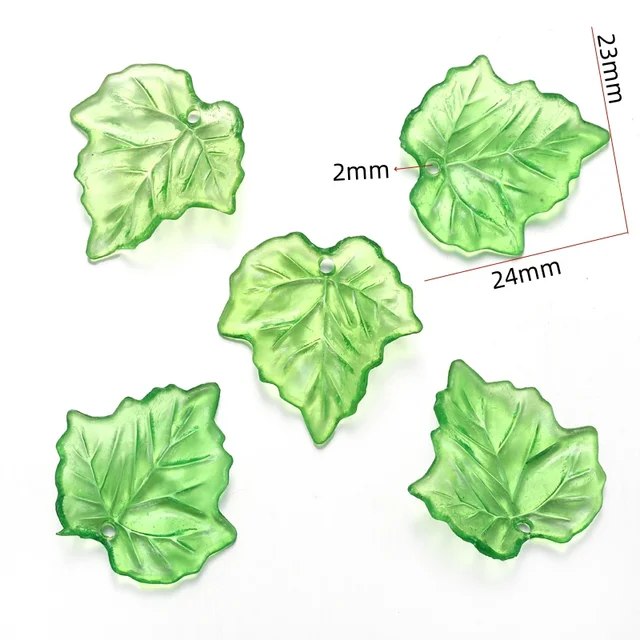 Acrylic Leaf Charm Design 13 - Pack of 10 Pieces