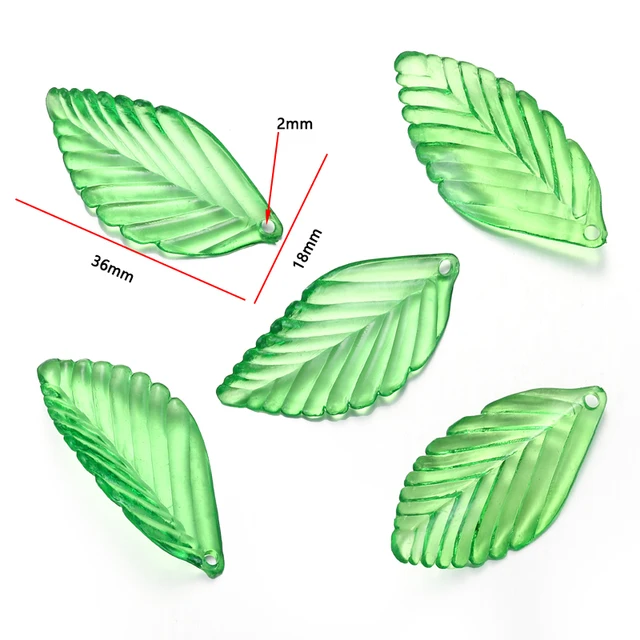 Acrylic Leaf Charm Design 15 - Pack of 10 Pieces